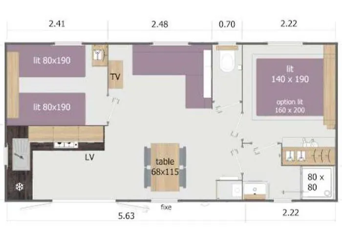 Mobil Confortable Avec Terrasse, 2 - Api-1-52-674 Camping Saint-Julien-en-Born